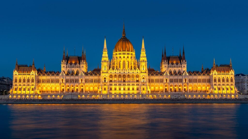 Budapest business district and riverside representing residency by investment in Hungary