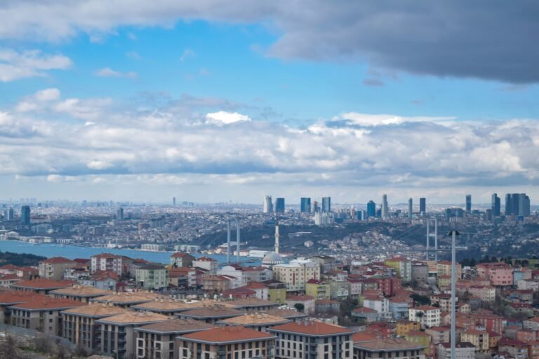 Finished residential apartment buildings above the Bosphorus in Istanbul, the property type that qualifies for Turkish citizenship by real estate