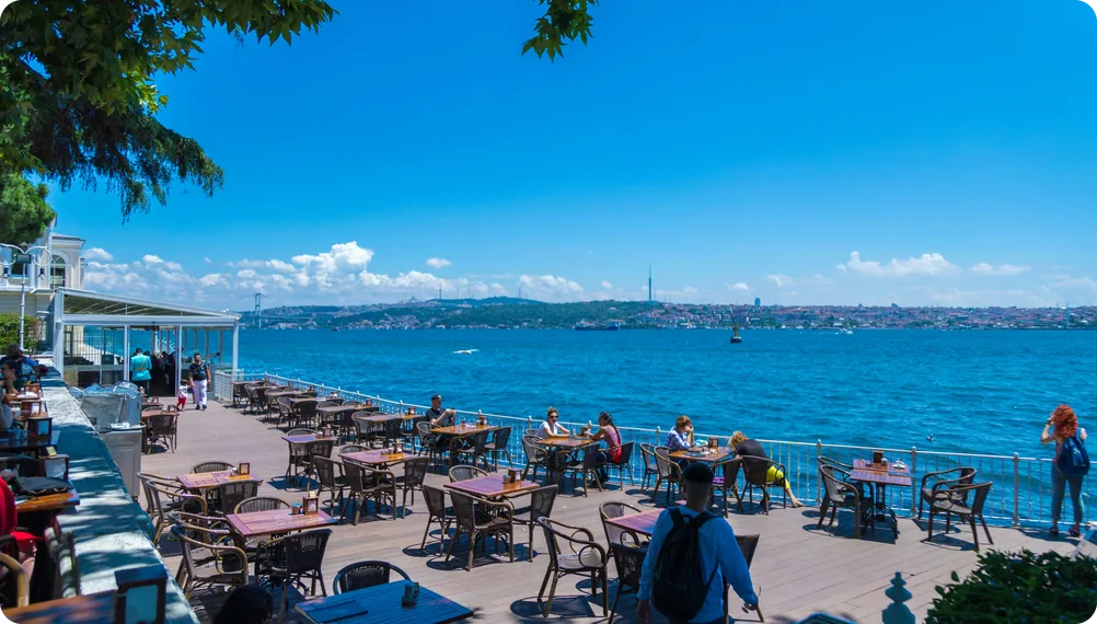 Waterfront terrace on the Bosphorus, Istanbul